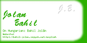 jolan bahil business card