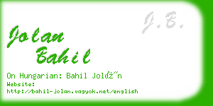 jolan bahil business card